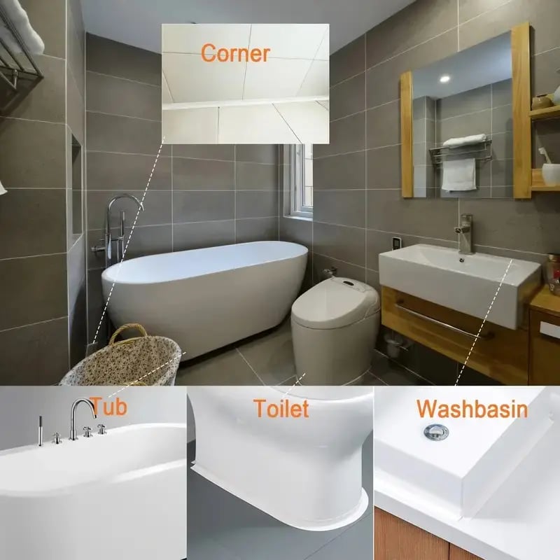 Self-Adhesive White Caulk Tape
