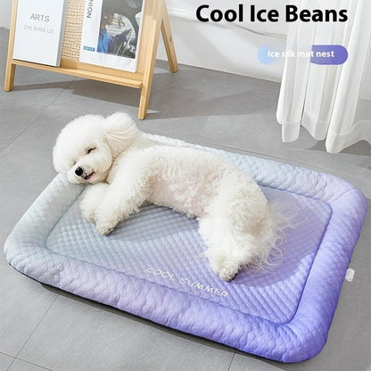 🔥Summer Hot Sale 60% OFF🧊❄️Pet Cooling Pad Mat for Dogs and Cats🐶🐱Ice Silk Summer Cool Bed Blanket in Gradient Colours🐾