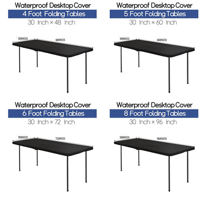 Stretch Fabric Table Top Cap Cover – Elastic Edge, Waterproof & Reusable