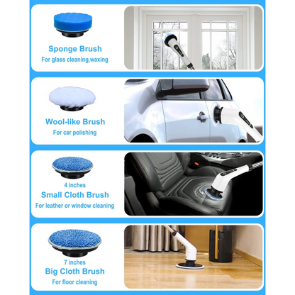 Cordless Electric Spin Scrubber with  Brush Heads