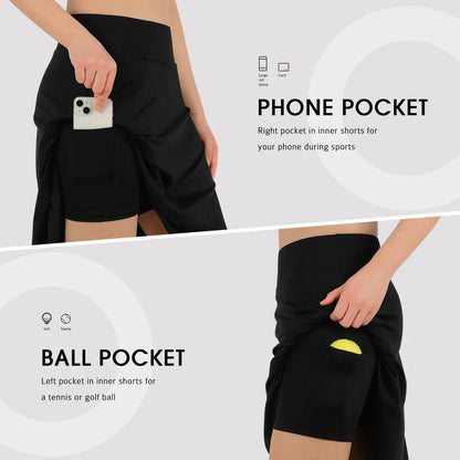 Women's 20" Knee Length Skorts Golf Tennis Skirt