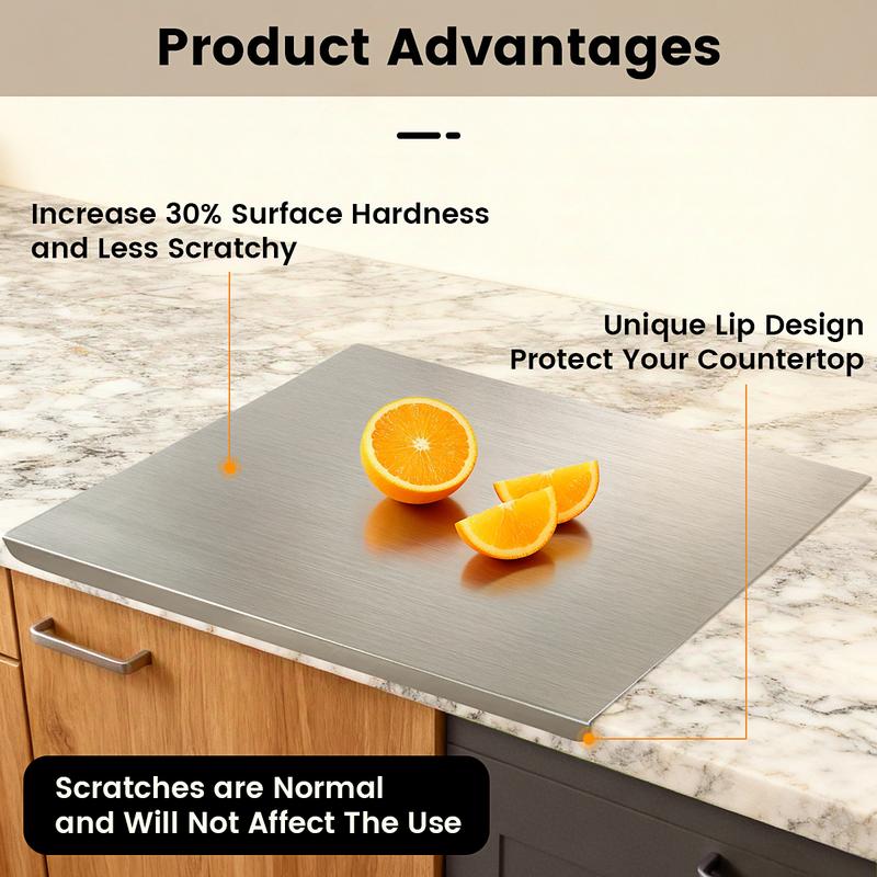 ✨ Food Grade Stainless Steel Kneading Board 🍳 Multi-Purpose Non-Stick Cutting Board