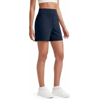 Women's High-Waisted Athletic Bermuda Shorts with Pockets – Running, Yoga, Summer Casual Activewear(Buy 2 Free Shipping)