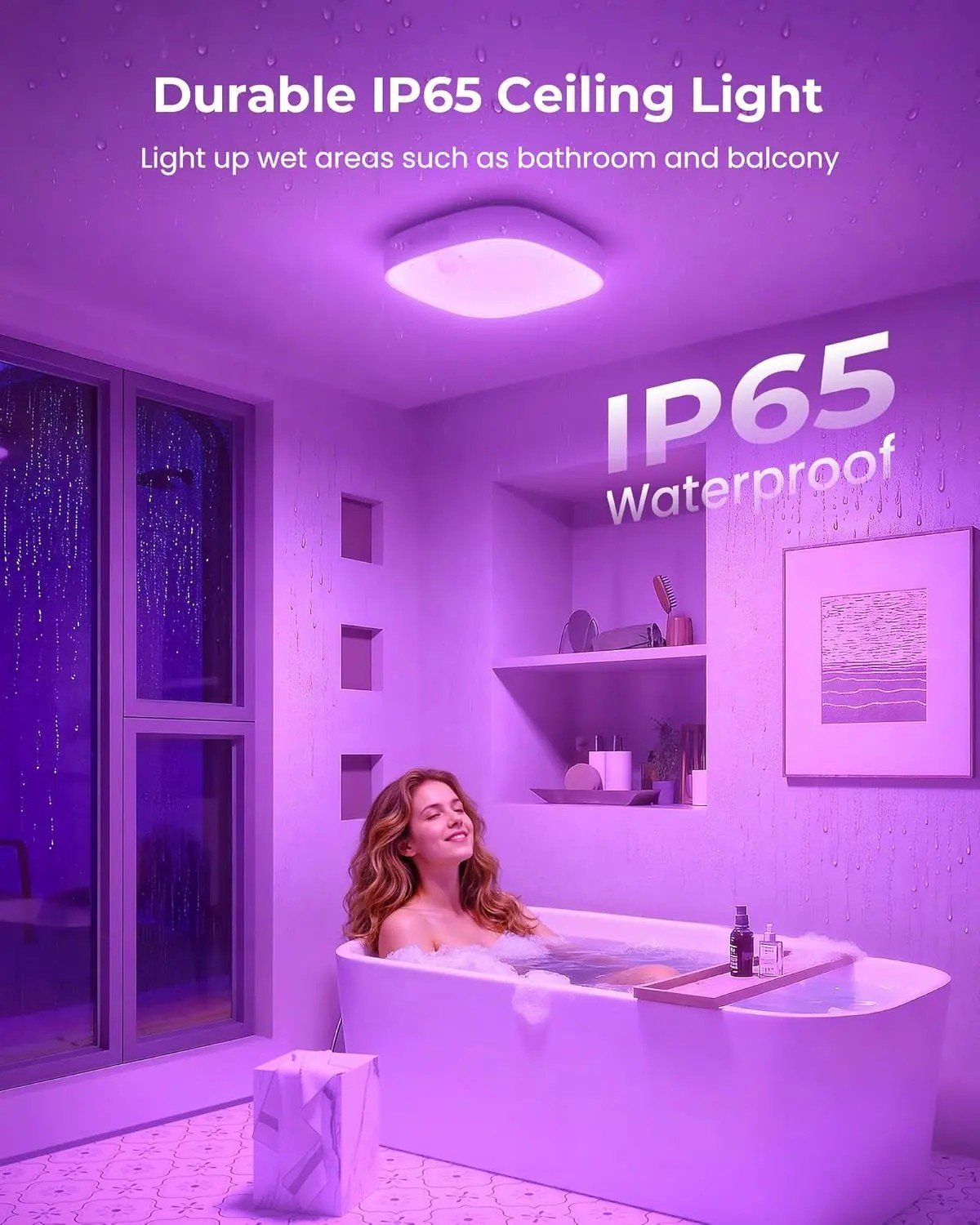 ⚡Hot Sales 49% OFF🔥Shower Lights IP65 Waterproof, Motion Sensor Ceiling Light, Rechargeable Closet Light with 10000mAh Battery