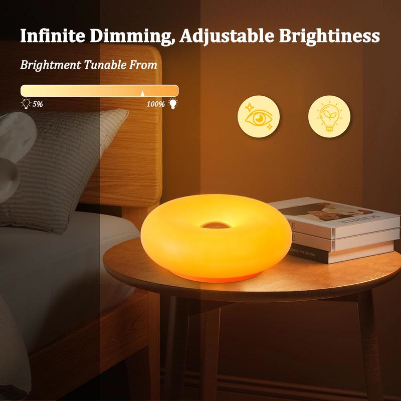 Acrylic-Orange Donut Mood Lamp🍩🌟 Rechargeable Swing Arm Wall Light