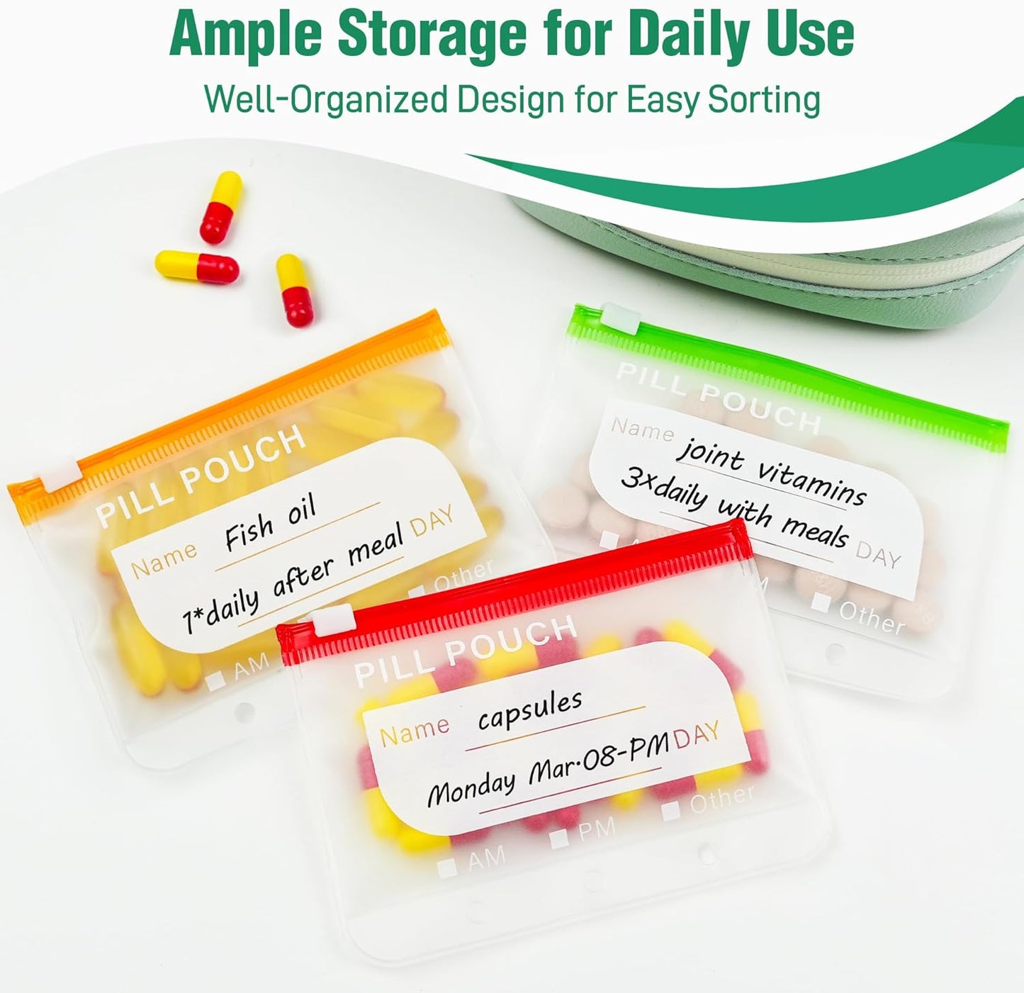 📌 Waterproof Pill Organizer-Large BPA-Free Weekly Medicine Organizer💊