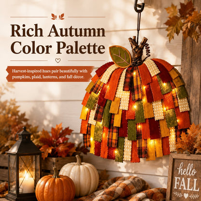 Handmade Patchwork Pumpkin Door Hanger