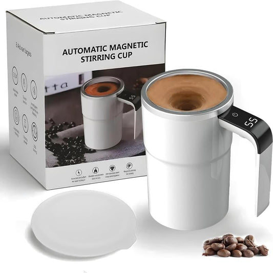 🎁 Electric coffee mug with a built-in LCD thermometer, perfect for brewing coffee, milk, cocoa, etc.
