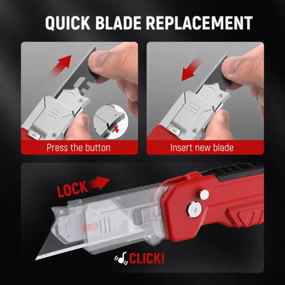 🔪✨2-in-1 Foldable Utility Knife & Scraper Portable Razor Scraper for Sticker Glue Paint Glass Tile Cleaning