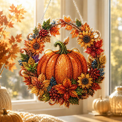 49% OFF - 🍂✨Autumn Harvest Pumpkin Diamond Art Hanging Ornament Kit