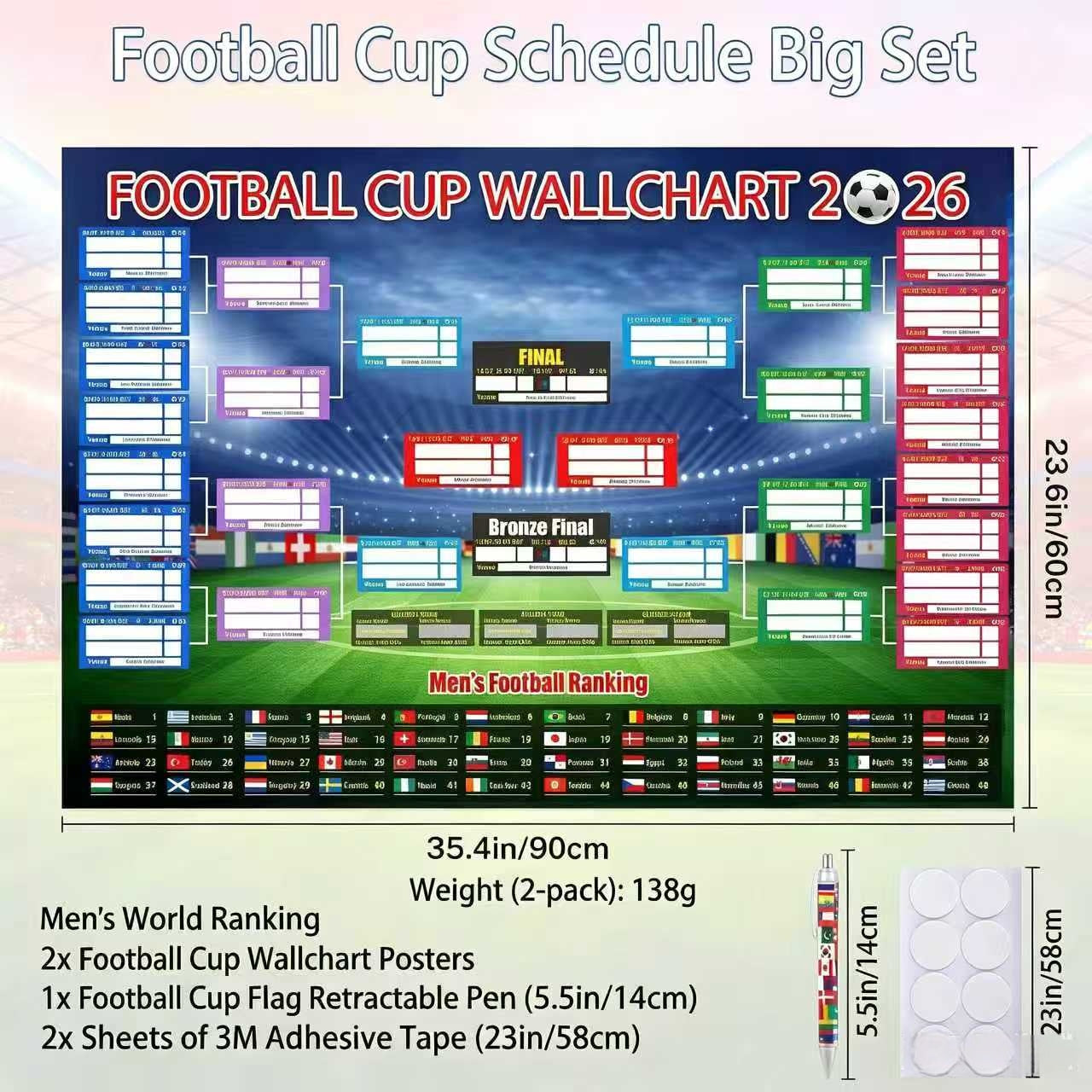 🗓️ ⚽ 2026 Football Cup Poster Set – Don't Miss a Match!