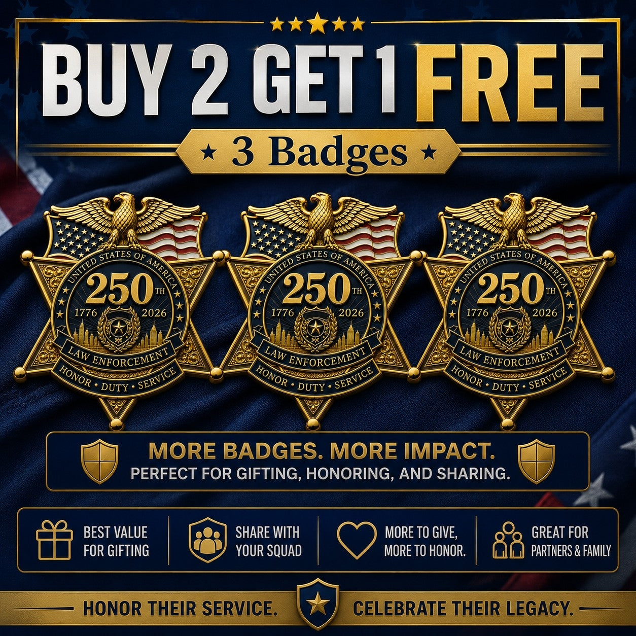 ⚡️Flash Sale 49% OFF - America Law Enforcement Brooch