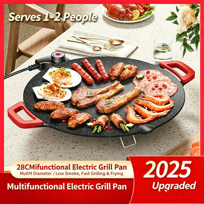 🔥Last Day 49% OFF-🔥 Portable Multifunctional Electric Grill Plate Marble Non-Stick Round Teppanyaki Griddle for Home Steak Seafood Barbecue🍖❄️