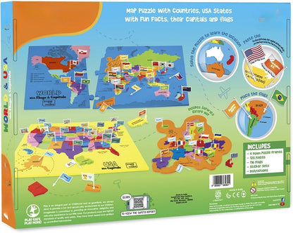 🔥Last Day 49% OFF - 🌍 World Map & USA Map Puzzle Set