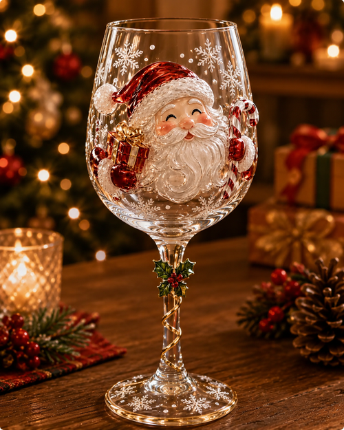 🎁✨Christmas 3D Wine Glass Collection Gift Box Set, Festive Decorative Wine Glasses Holiday Gift for Wine Lovers