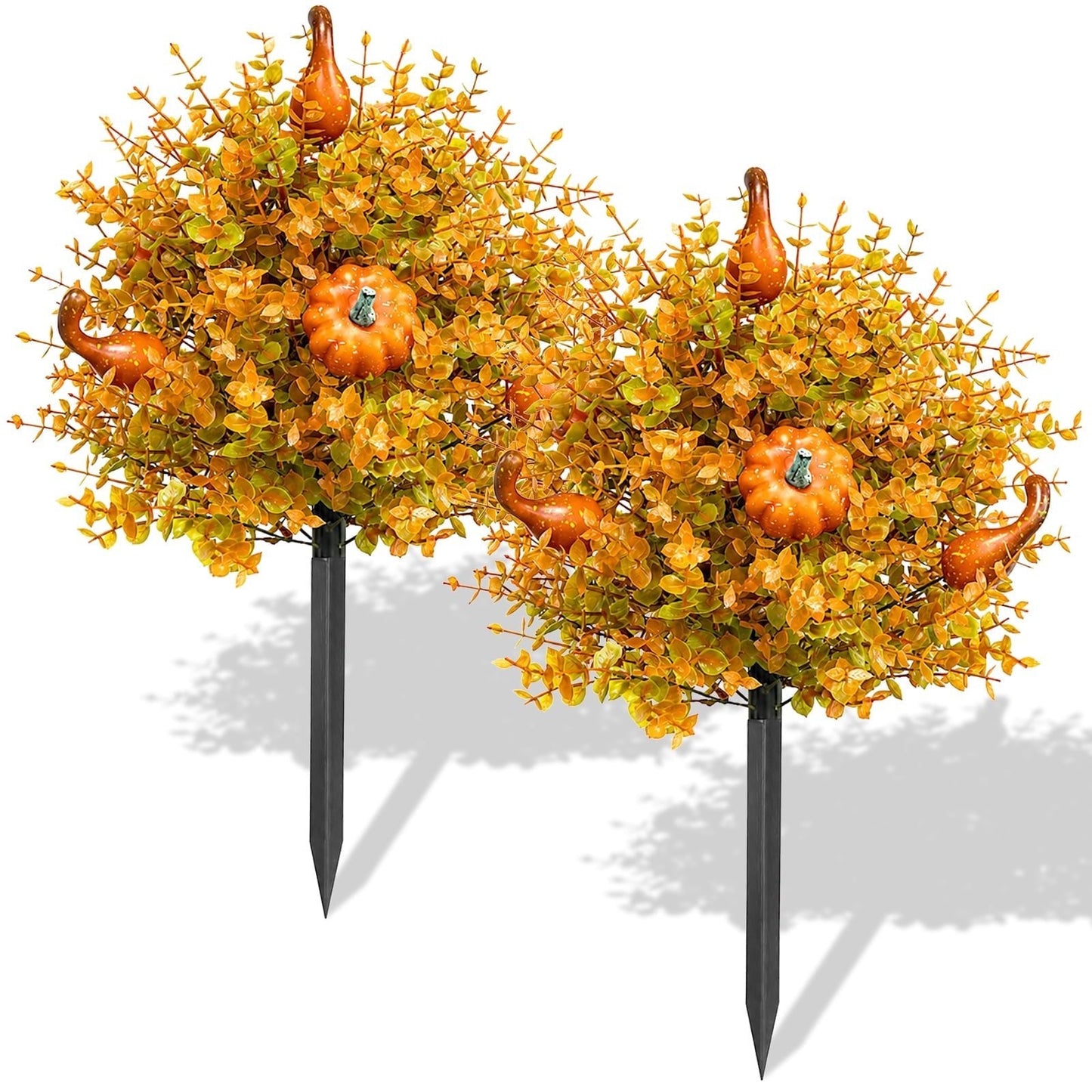 Fall Pumpkin Floral Stake Artificial Topiary Tree