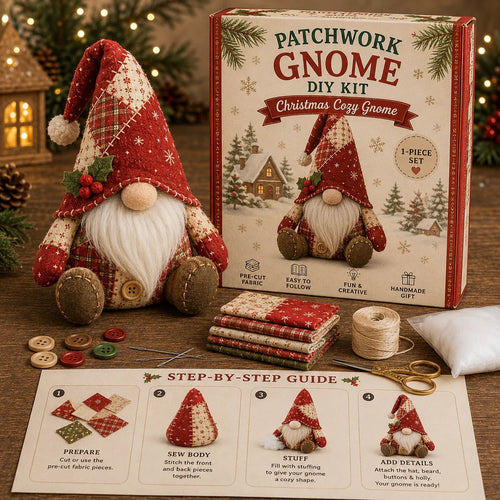 🧵DIY Patchwork Gnome Kit – Create Your Own Adorable Gnome 🧙‍♂️