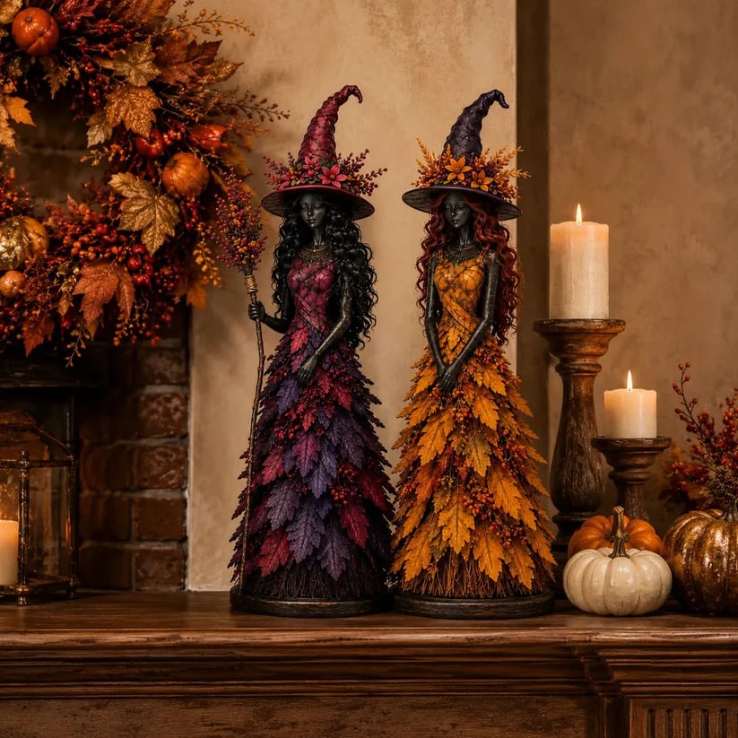 💥LAST DAY 49% OFF - 🧙 Enchanted Autumn Witch Figurine