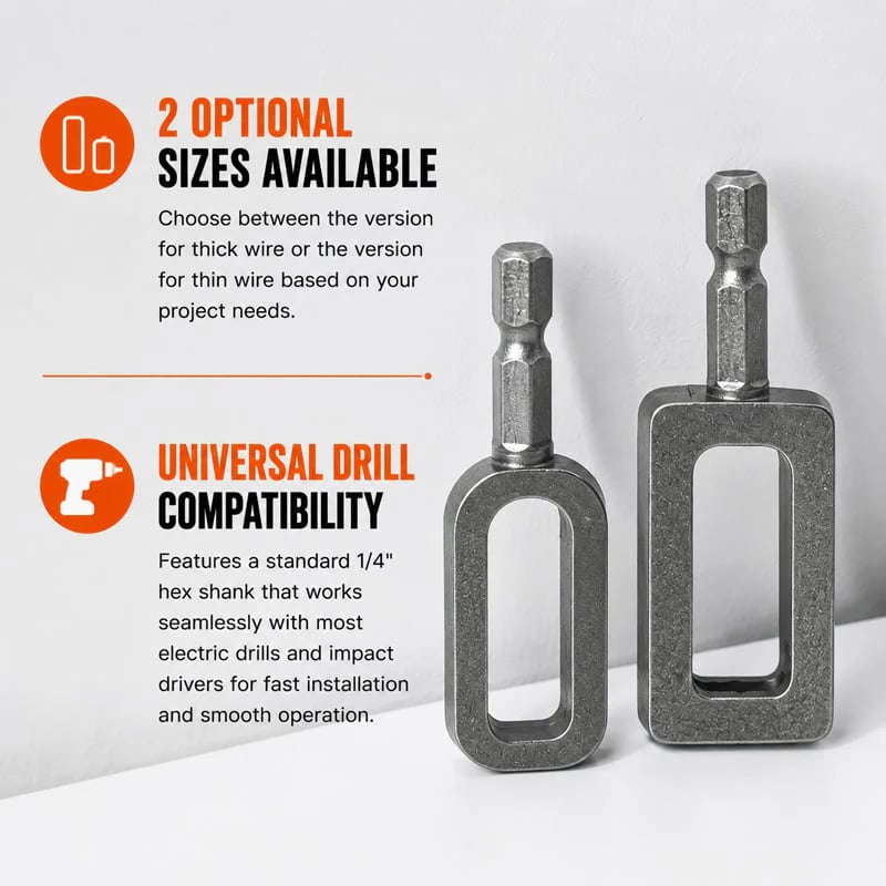 🧰Steel Wire Twisting Tool for Drill - Fast Tightening & Auto Trimming Wire Twist Attachment