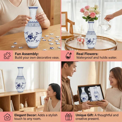 3D Puzzle Vase for Adults, Jigsaw Puzzle Vase for Flower
