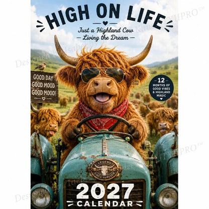 🐮 2027 Funny Highland Cow Wall Calendar | Laugh Through Every Month