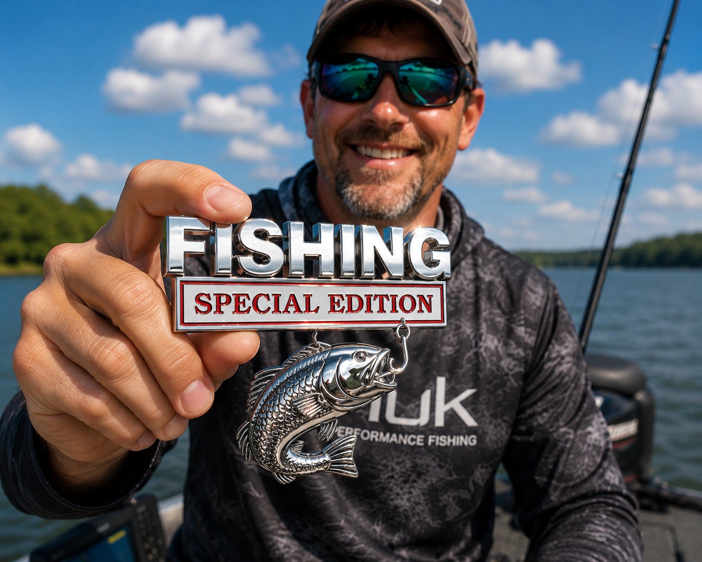 🎣 Fishing Special Edition Premium 3D Metal Vehicle Emblem Badge