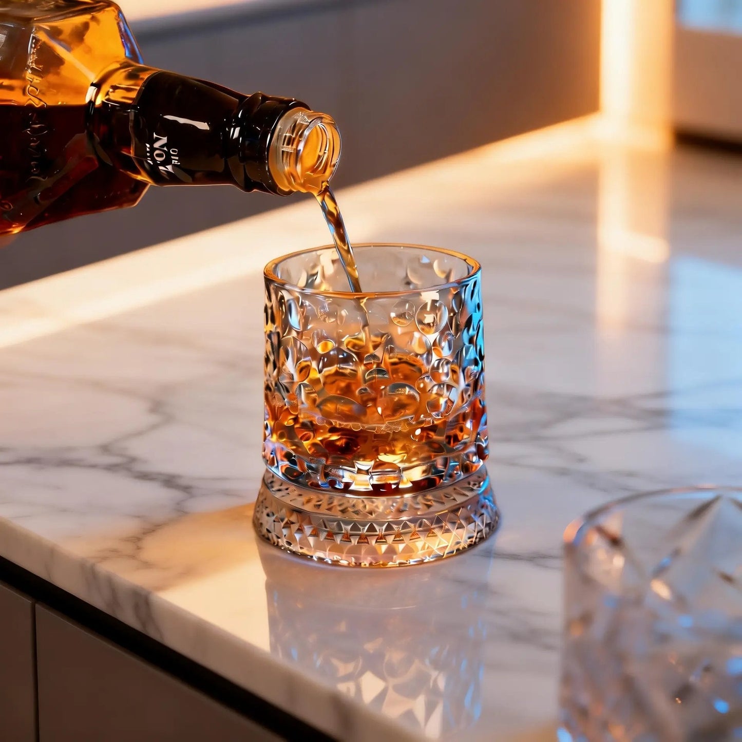 ✨ Diamond Cut Spinning Glass | Elevate Your Home Bar Experience 🏅