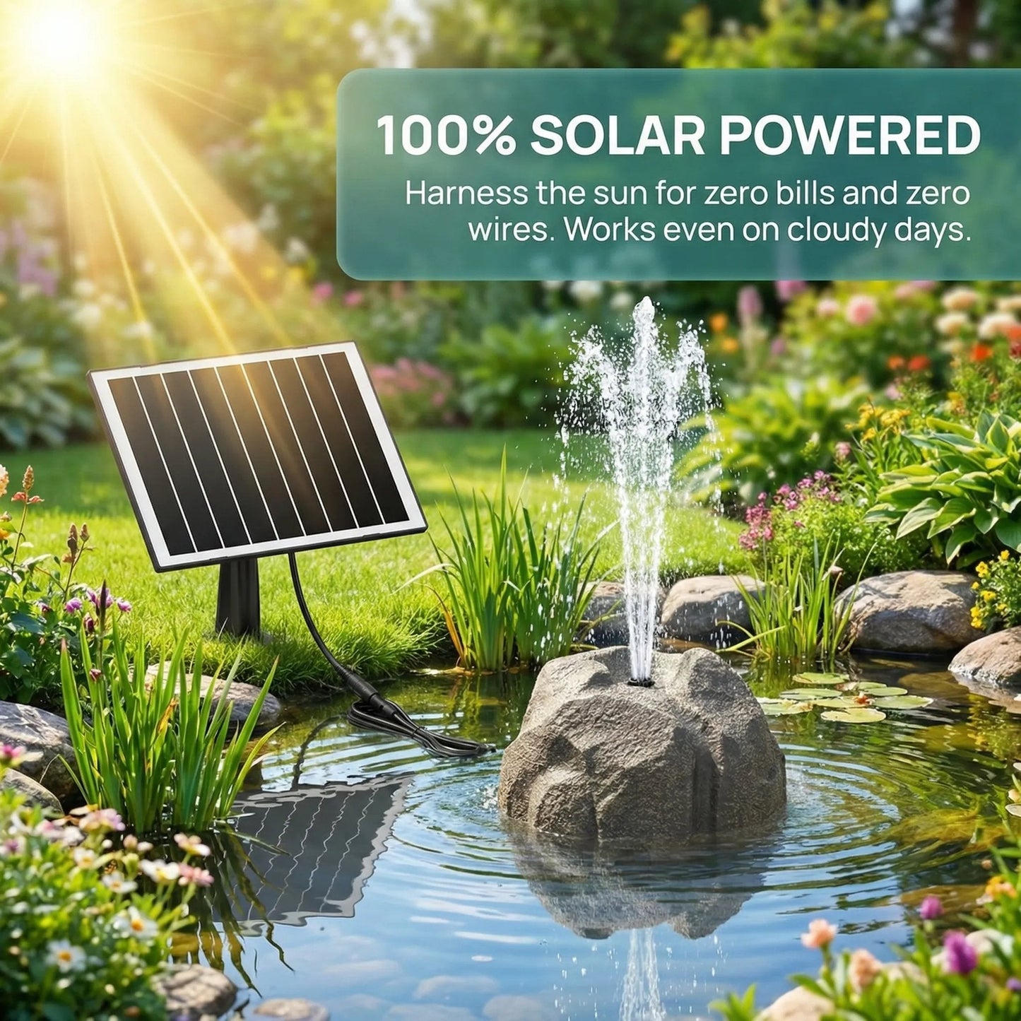 🐦⛲Realistic Granite Rock Solar Bird Bath Fountain - No-Cords Stone Decor