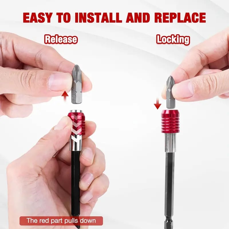 🔥LAST DAY 49% OFF - 🛠️Drill Bit Extension 2/4/6/12'', Magnetic Bit Holder 4 Pcs, Drill Extension Bit Holder 1/4'' Hex