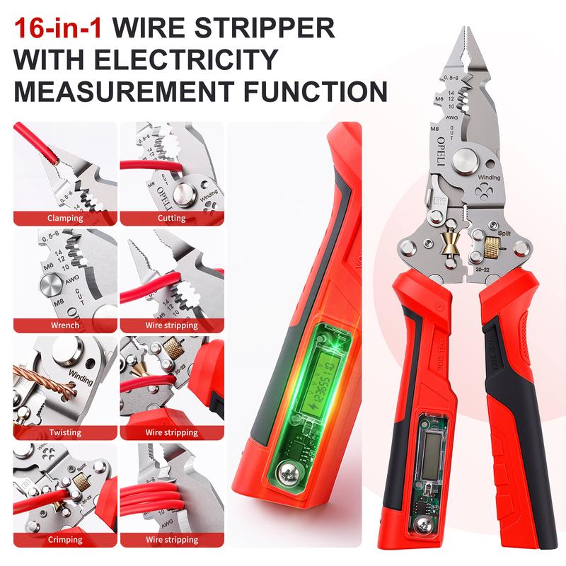 ⚡10-in-1 Wire Stripper Pliers With Voltage Tester | All-in-One Electrician Repair Tool