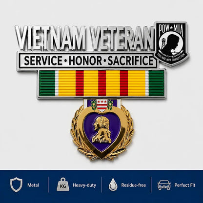 🇺🇸  Promo: 49% OFF 🎖️- Vietnam Veteran Tribute Car Emblem Metal Badge