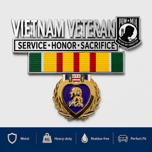 🇺🇸  Promo: 49% OFF 🎖️- Vietnam Veteran Tribute Car Emblem Metal Badge
