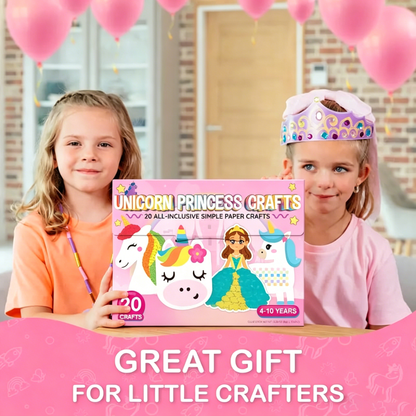 🎨❤️ 20 Princess & Unicorn Crafts in a Box – Fun Mess-Free DIY Kit for Kids Ages 3–8