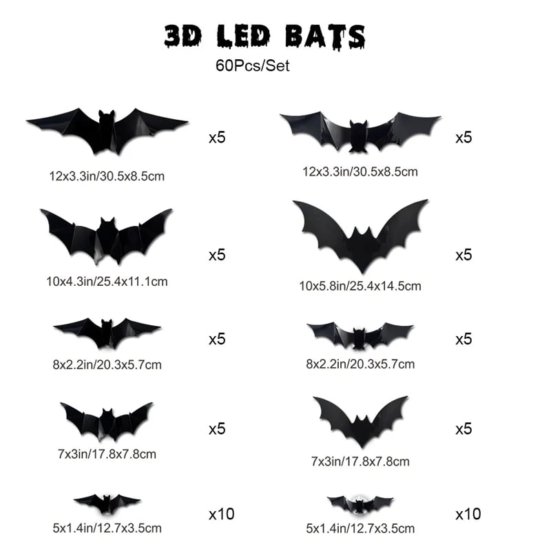 🔥Last Day 50% OFF 🦇Halloween 3D Bat LED Wall Light Decor