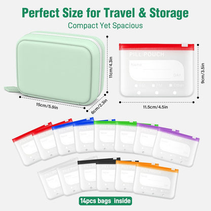 📌 Waterproof Pill Organizer-Large BPA-Free Weekly Medicine Organizer💊