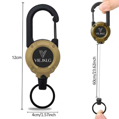 💥LAST DAY SALE 💥🏆Retractable Carabiner Keychain 🎣 – 65cm Steel Cord, Heavy-Duty Badge Reel, Lightweight EDC Tool for Keys, ID & Outdoor Use