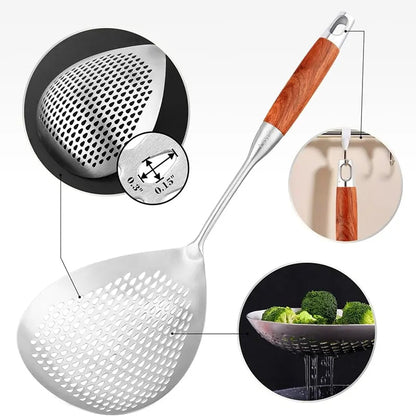 Fine Mesh Stainless Steel Colander - 2026 Upgraded Version Ultra-Fine Filter Mesh with Handle, Oil Filter Spoon, Food Strainer for Kitchen