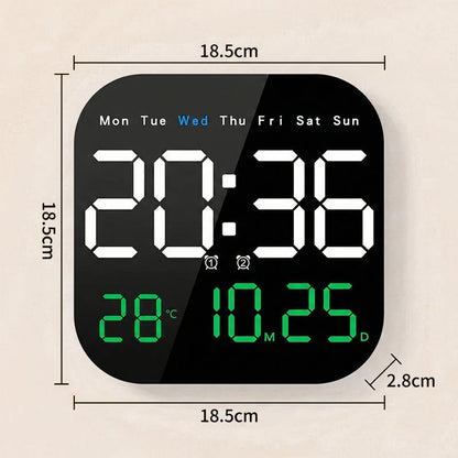 49% OFF ⏰ Modern Multifunctional Digital Clock ✅ Remote Control Adjustable Brightness | Wall Mount/Desk Stand Clock with Date & Temperature