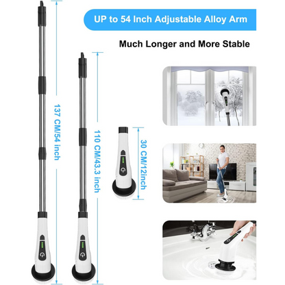 Cordless Electric Spin Scrubber with  Brush Heads