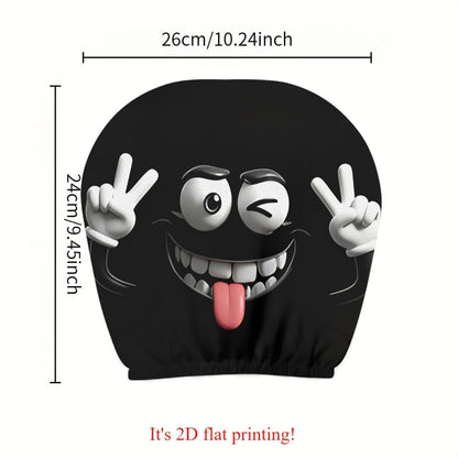 😆 Funny Cartoon Car Headrest Covers – 2PCS 2D Universal Fit 🚗