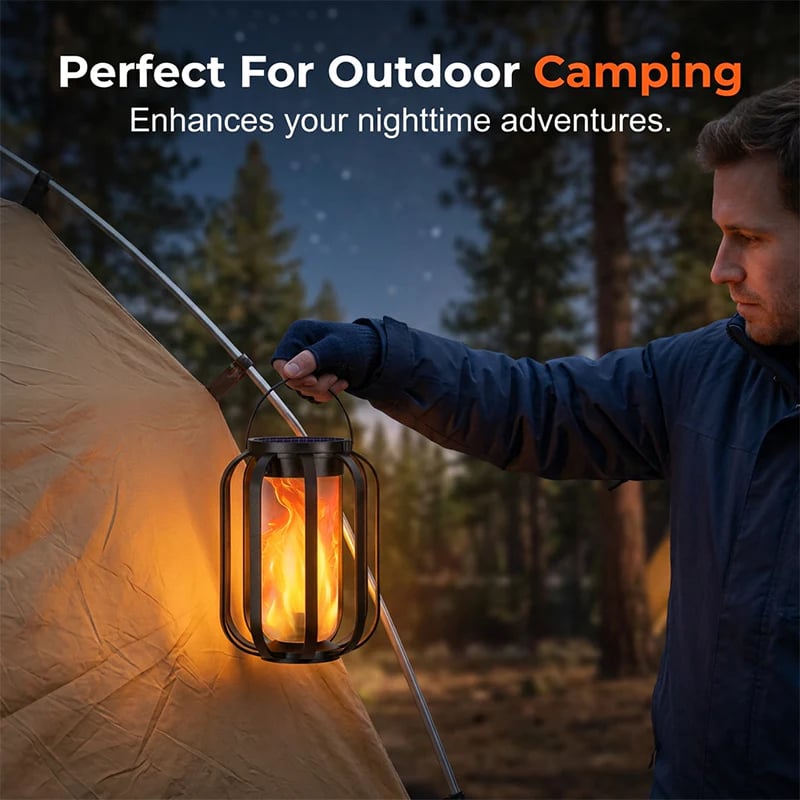 ☀️ Solar Flicker Flame Lantern - Waterproof & Automatic - Realistic warm light, perfect for patios, gardens or paths - no cable needed 🌙