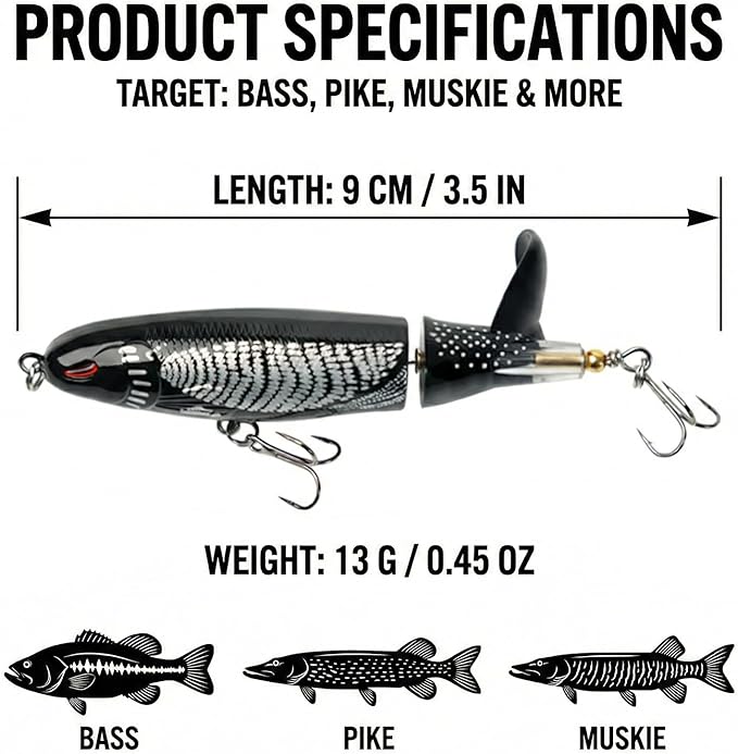🦈 Elite Surface Predator: Multi-Jointed 360° Rotating Tail Lure