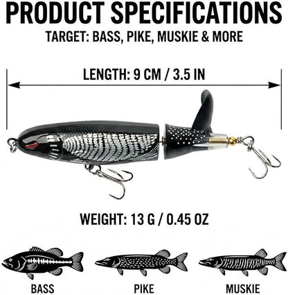 🦈 Elite Surface Predator: Multi-Jointed 360° Rotating Tail Lure