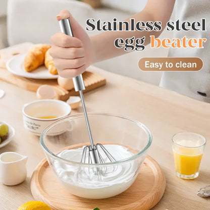 🥄✨ Stainless Steel Hand-Push Rotary Whisk – Effortless Mixing in Seconds!