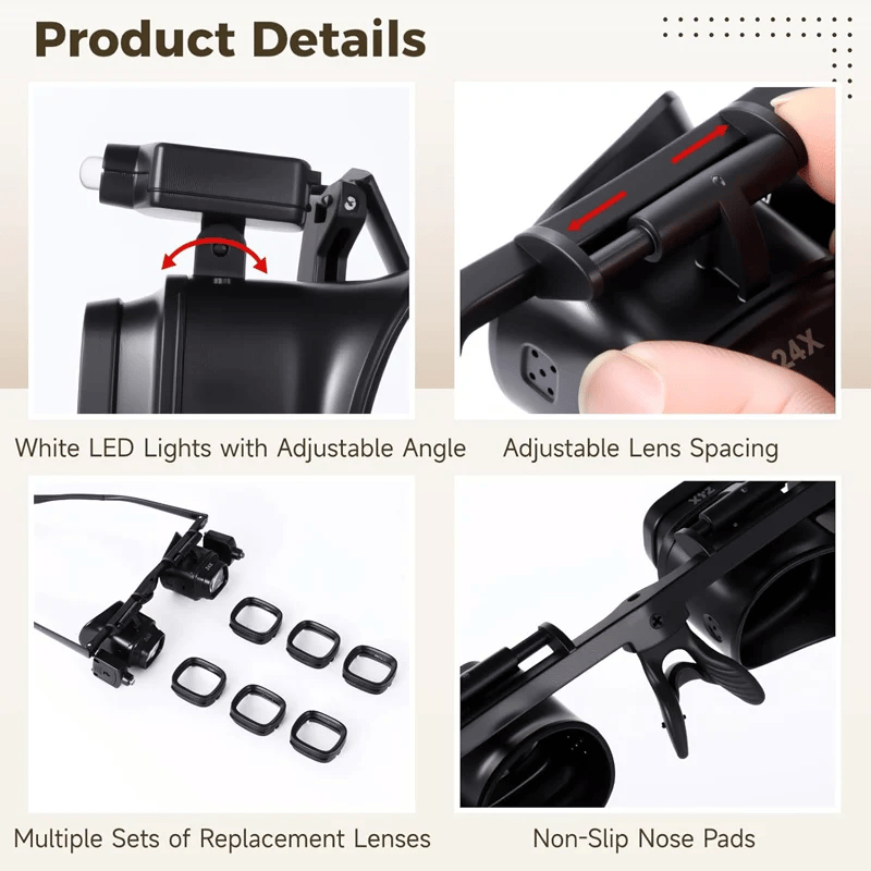 🔬 LIMITED-TIME 50% OFF! ✨ Precision LED Magnifier Glasses – Interchangeable Lenses, Dual LED, Hands-Free 💡