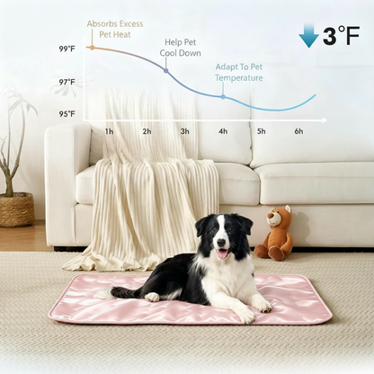 🧊Ice Silk Pet Cooling Mat, Washable Breathable Cooling Pad For Dogs Cats, Non-Slip Summer Heat Relief Bed For Indoor Travel