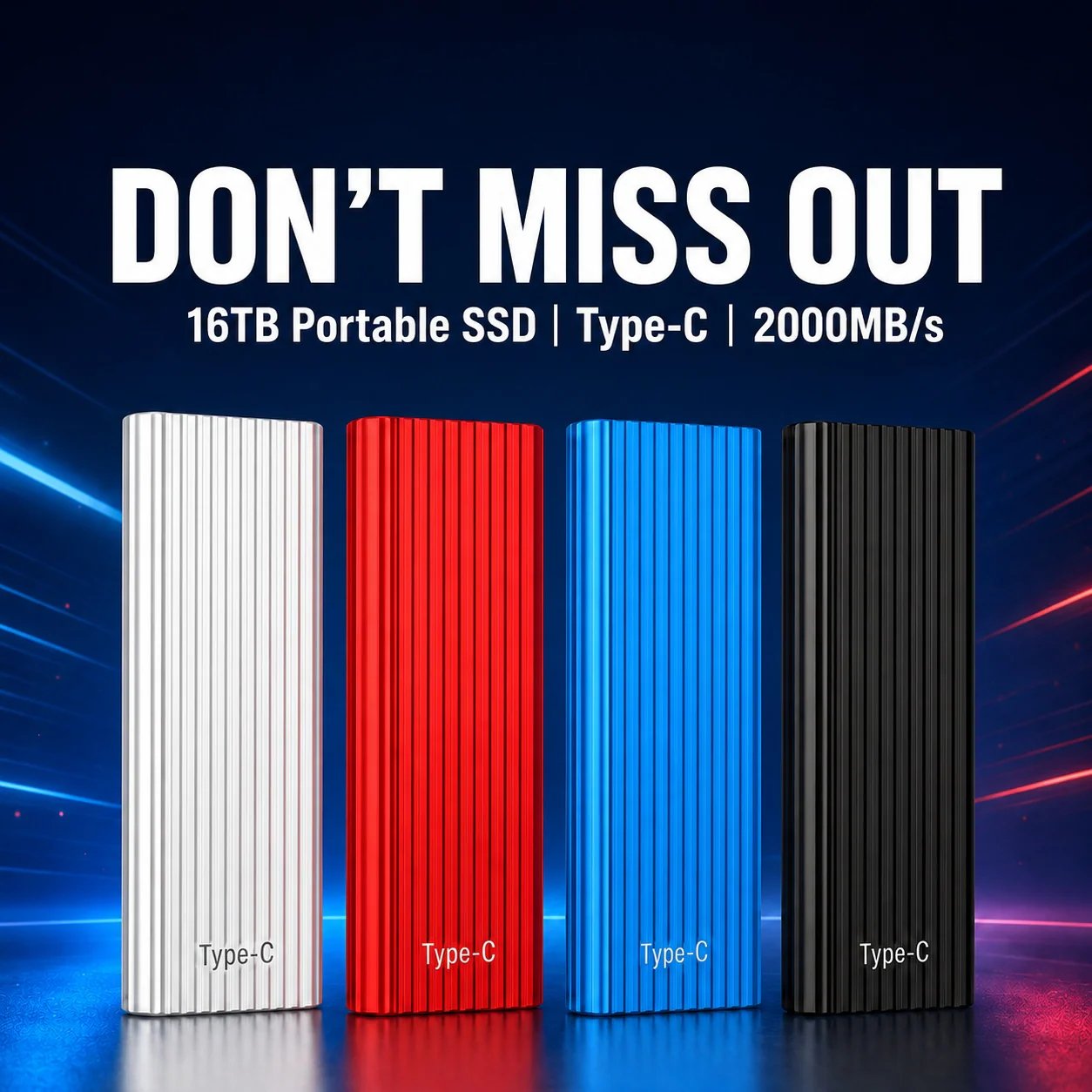 🏆Flash Sale⚡50K+ Sold｜16TB Large‑Capacity Type‑C Mini Portable SSD 🔥