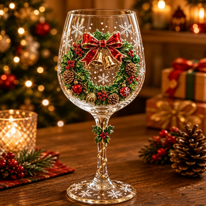 🎁✨Christmas 3D Wine Glass Collection Gift Box Set, Festive Decorative Wine Glasses Holiday Gift for Wine Lovers