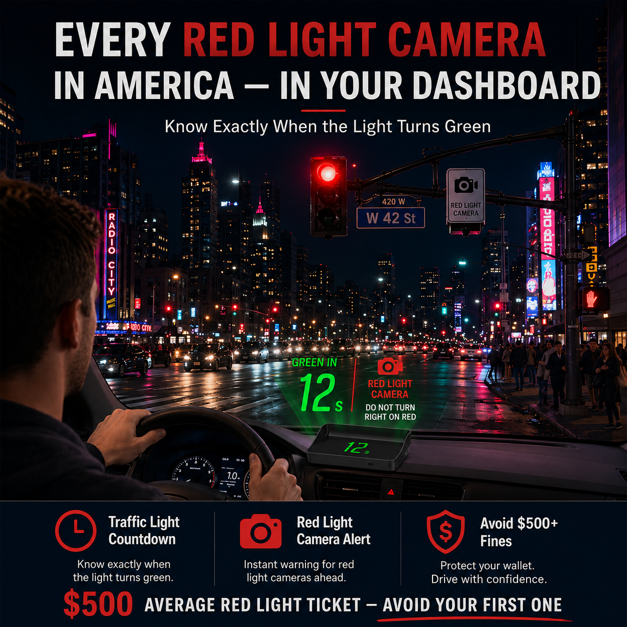 Head-Up Display (HUD) Car GPS Digital Speedometer