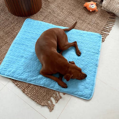 🧊Ice Silk Pet Cooling Mat, Washable Breathable Cooling Pad For Dogs Cats, Non-Slip Summer Heat Relief Bed For Indoor Travel